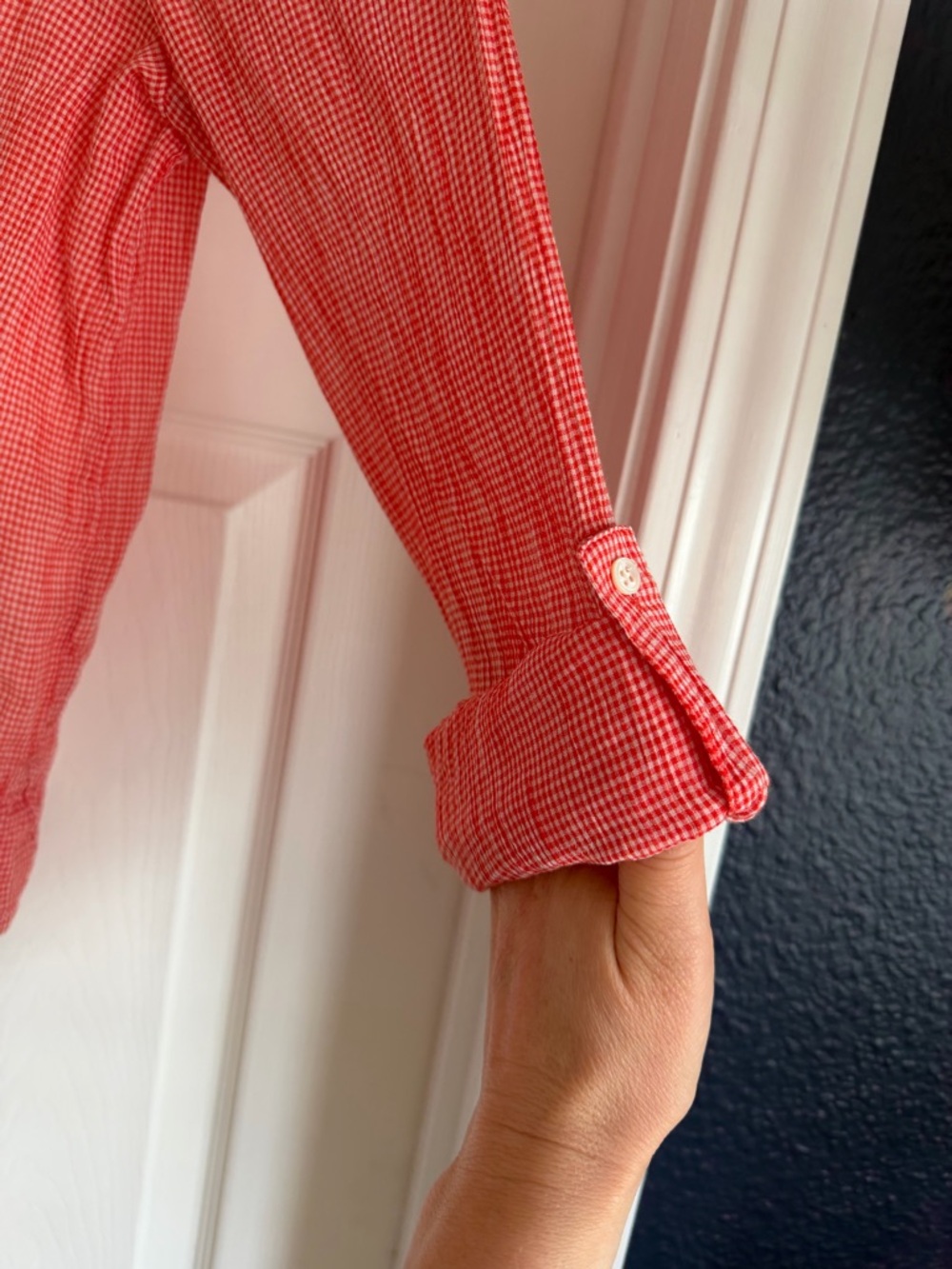 Joie red gingham top - Picture 2 of 5